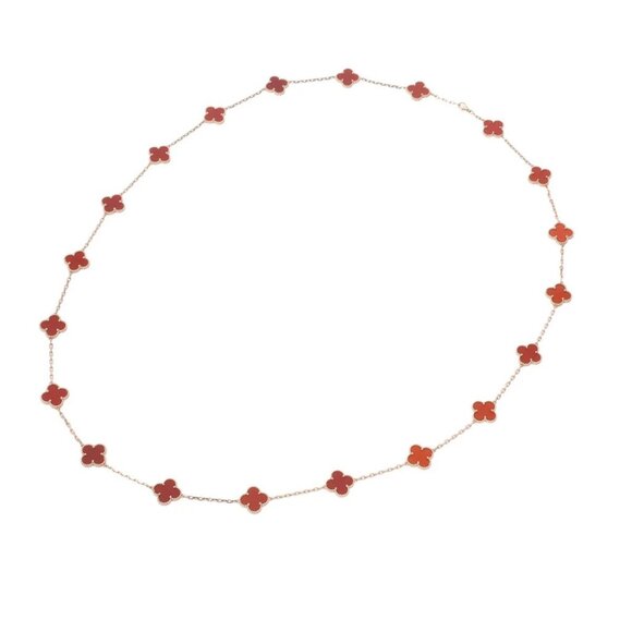 VAN CLEEF & ARPELS Vintage Alhambra Necklace 20P Carnelian - Picture 7 of 8
